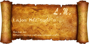 Lajos Mátyás névjegykártya