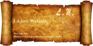 Lajos Mátyás névjegykártya